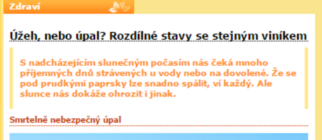 Úžeh, nebo úpal? Rozdílné stavy se stejným viníkem