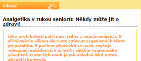 Analgetika v rukou seniorů: Někdy může jít o zdraví!