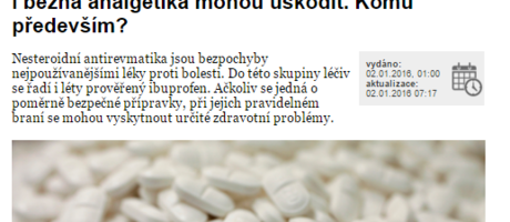 I běžná analgetika mohou uškodit. Komu především?