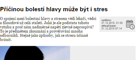 Příčinou bolestí hlavy může být i stres